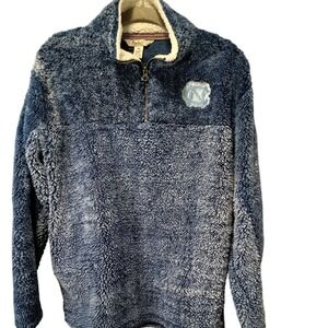 Pressbox UNC Tar Heels Sherpa Fleece Faux Fur‎ Pullover Blue Size Medium Unisex